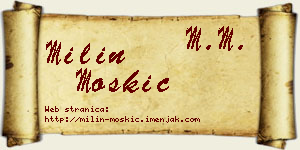 Milin Moskić vizit kartica